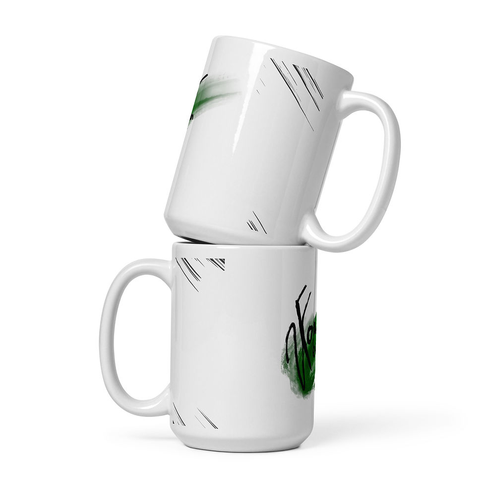 Thumbnail: Leaves painting mug with signature