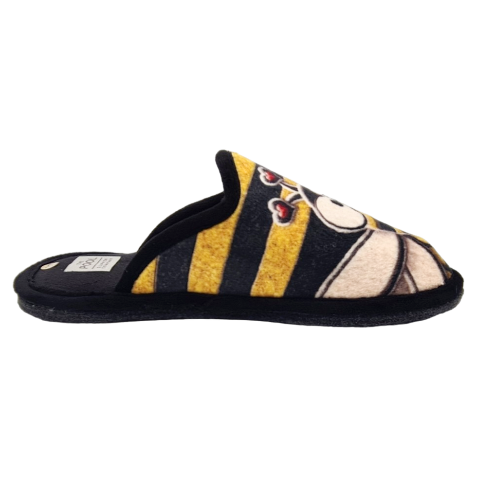 Miniaturbild: The Pool (E) Hausschuh / Pantoffel Damen Filzsohle 665/12 Biene schwarz/gelb