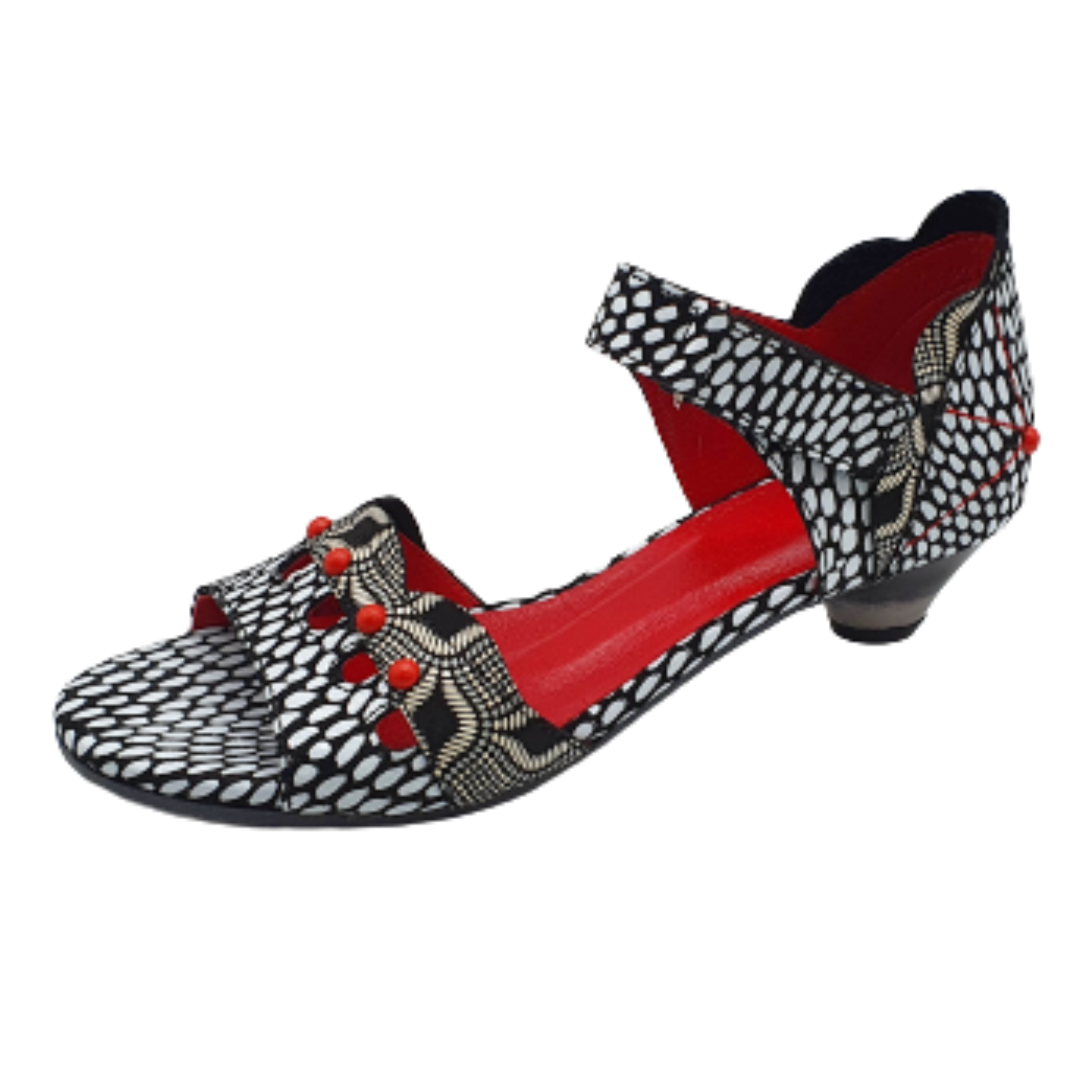 SIMEN (E) Sandale 3623A Schwarz/Weiß Schmal