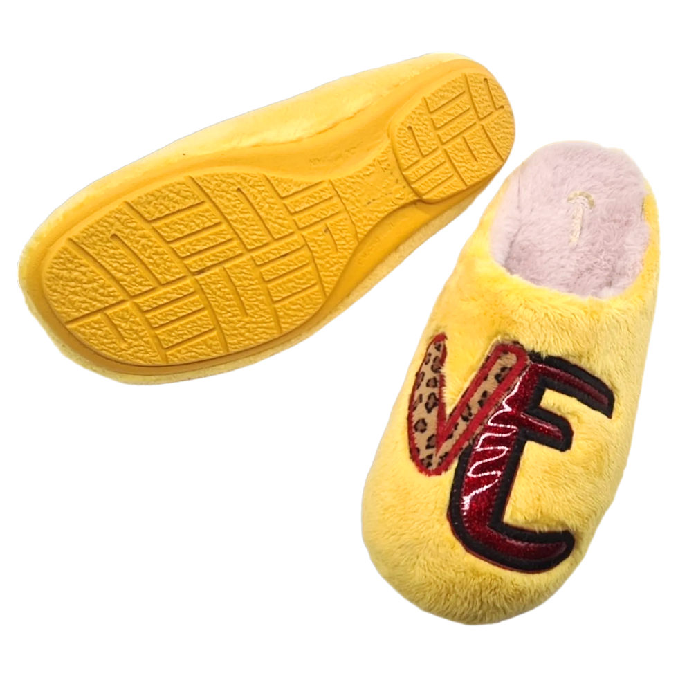 Miniaturbild: SCHUHKÖNIG (E) COSTA Hausschuh / Pantoffel  Plüsch LOVE HERZ GELB H1134M