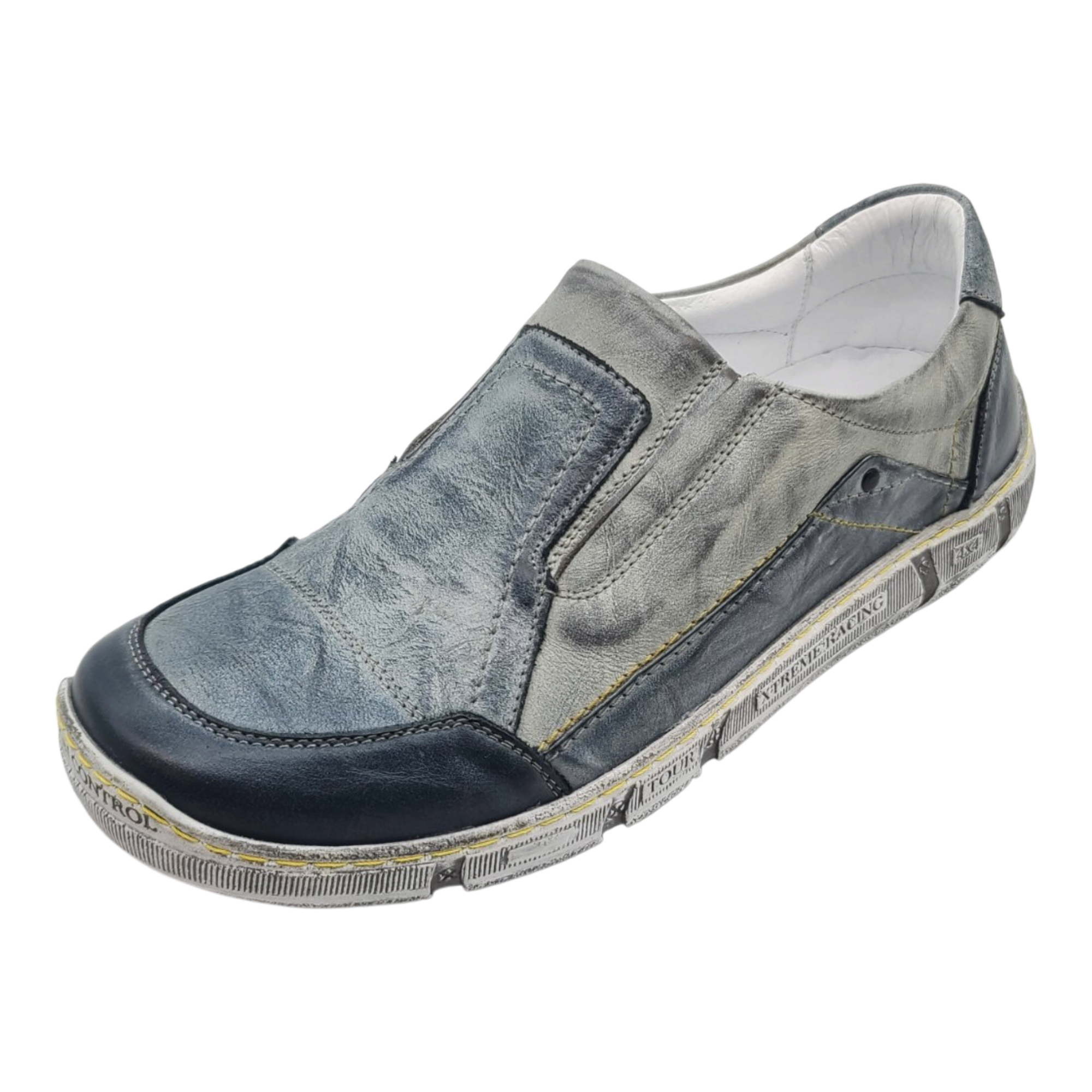 Krisbut Slipper 5828-2-1 Blau-Grau gebrusht