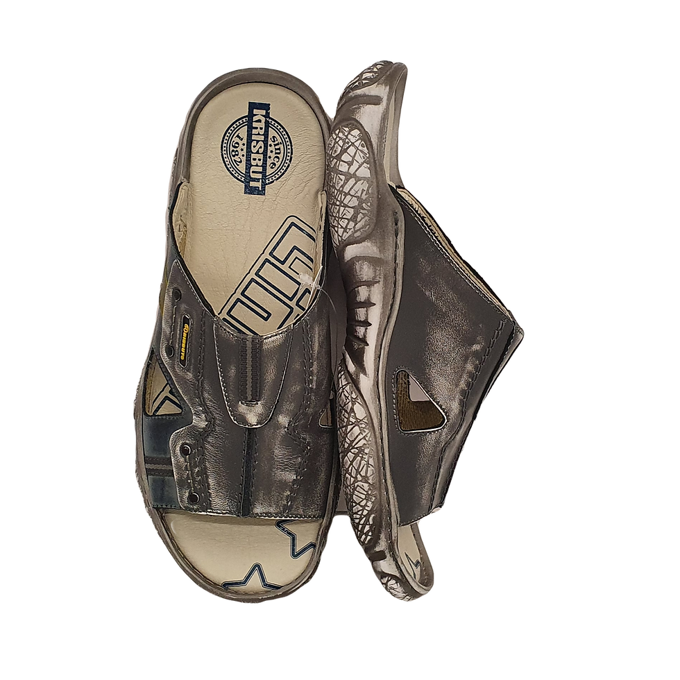 Miniaturbild: Krisbut (E) Pantolette Herren 1179-3-1 Schwarzgrau-blau