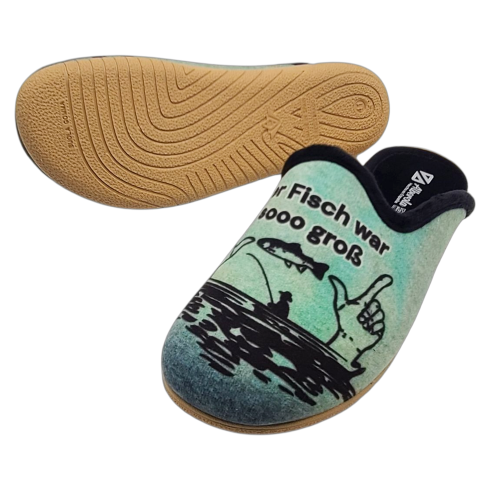 Miniaturbild: ALBEROLA (E) HAUSSCHUH / PANTOFFEL Angler  "Der Fisch war sooo groß" AC12348