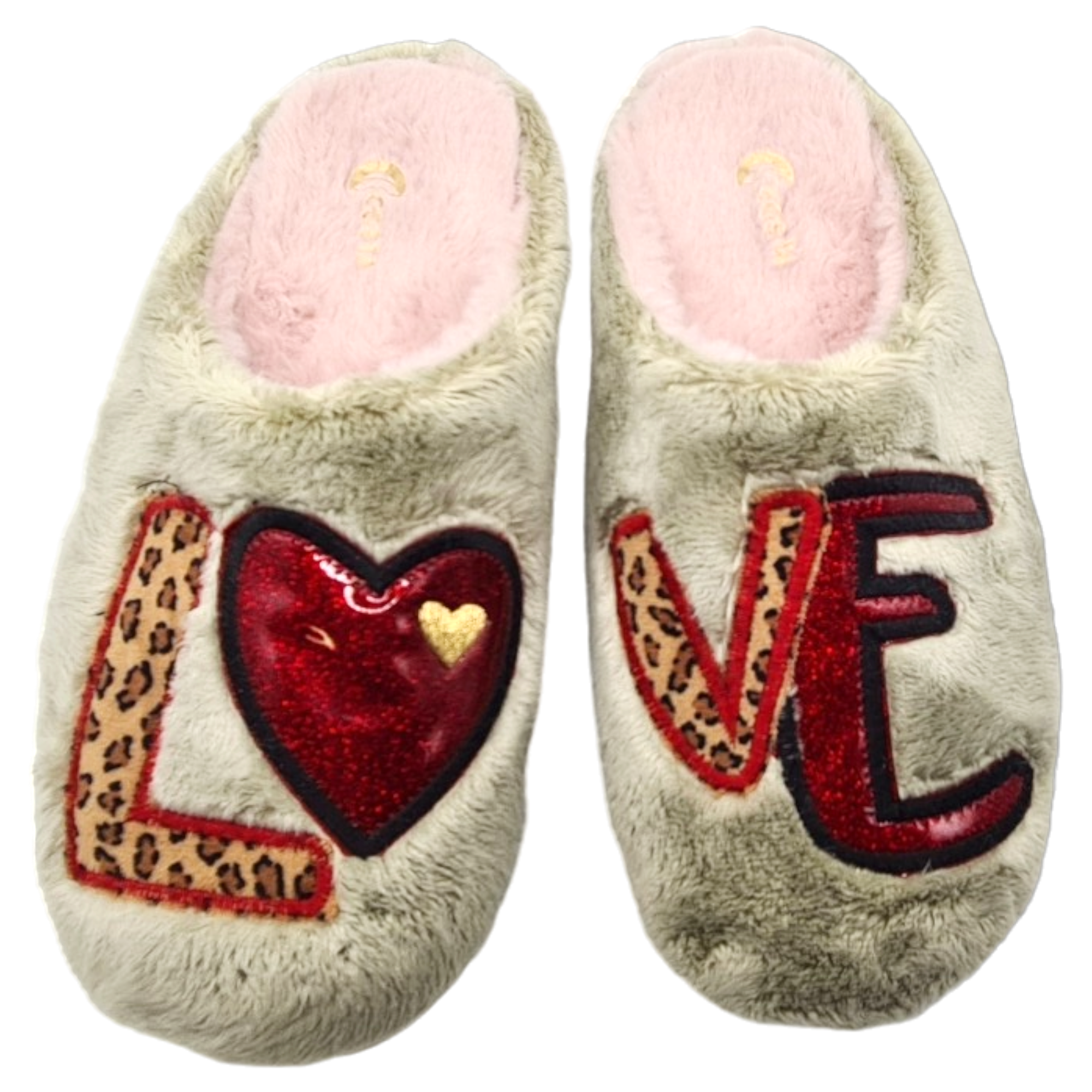 SCHUHKÖNIG (E) COSTA Hausschuh / Pantoffel  Plüsch LOVE HERZ MINT H1134M