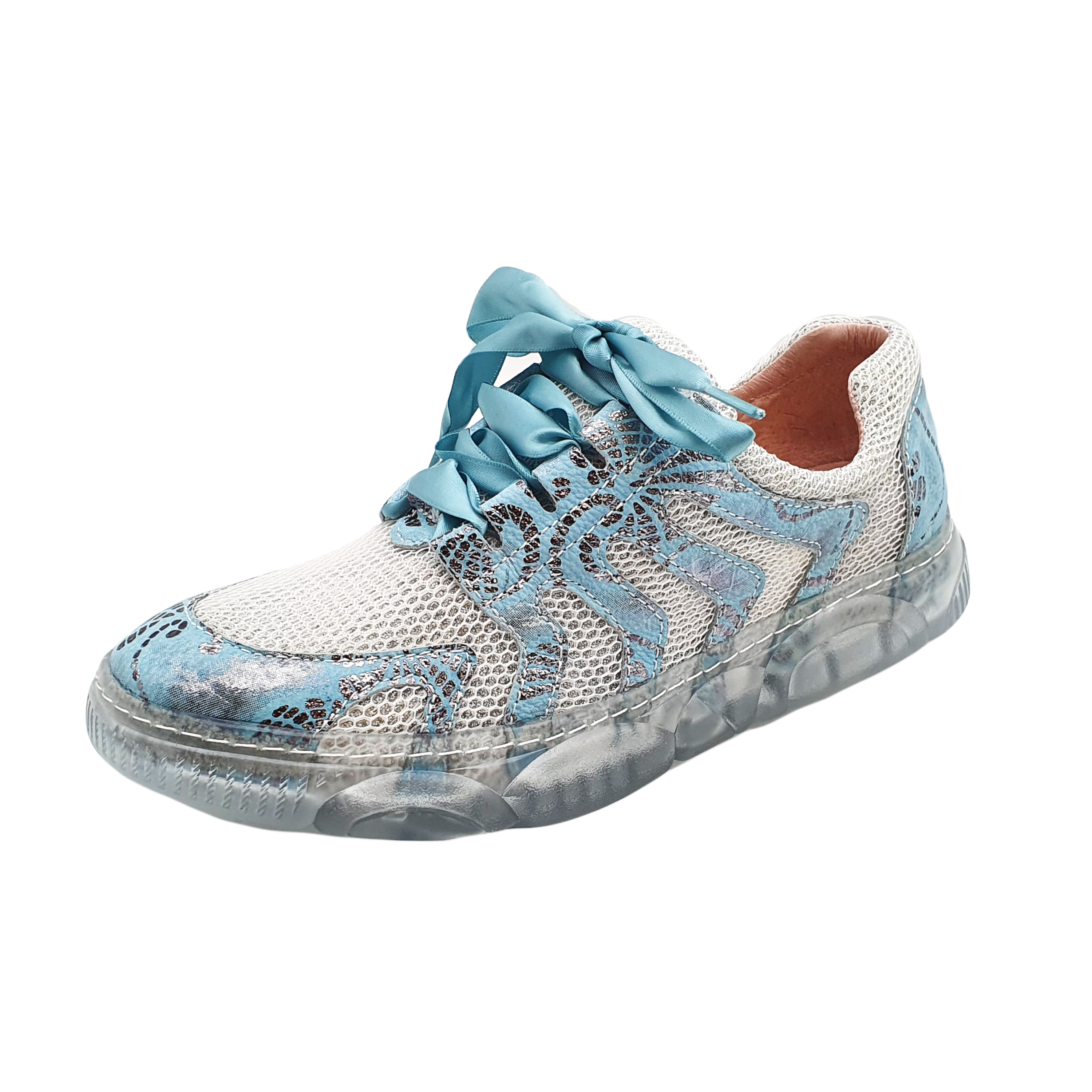 Artiker (E) Sneaker Türkis-Weiss-Silber   48C1265