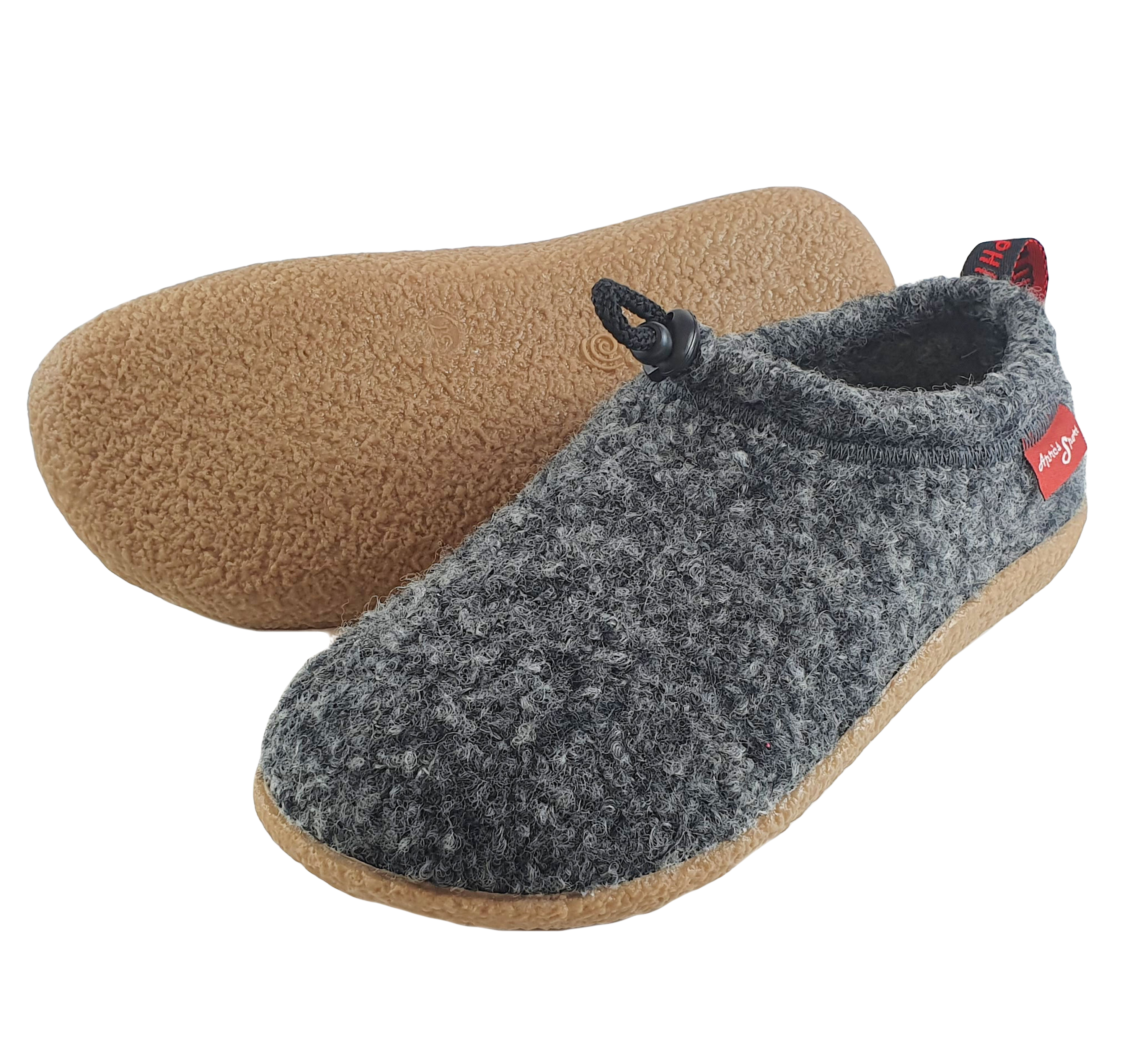 SCHUHKÖNIG 3004 KAPPA ANTRACITE HAUSSCHUH WOLLFILZ MIT WECHSELFUSSBETT