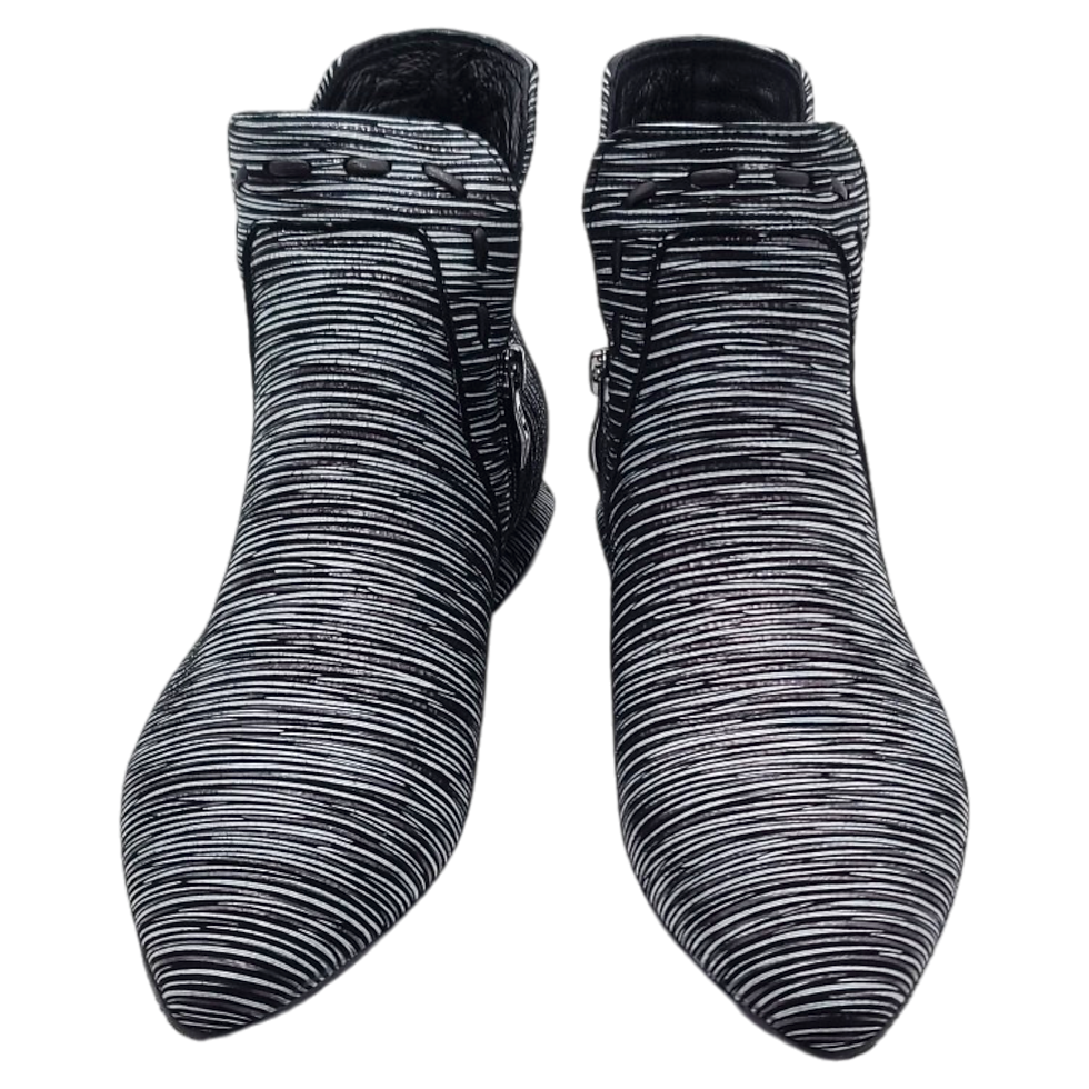 Thumbnail: SIMEN (E) Komfort-Stiefelette 6587A Schwarz/Weiß Weite G