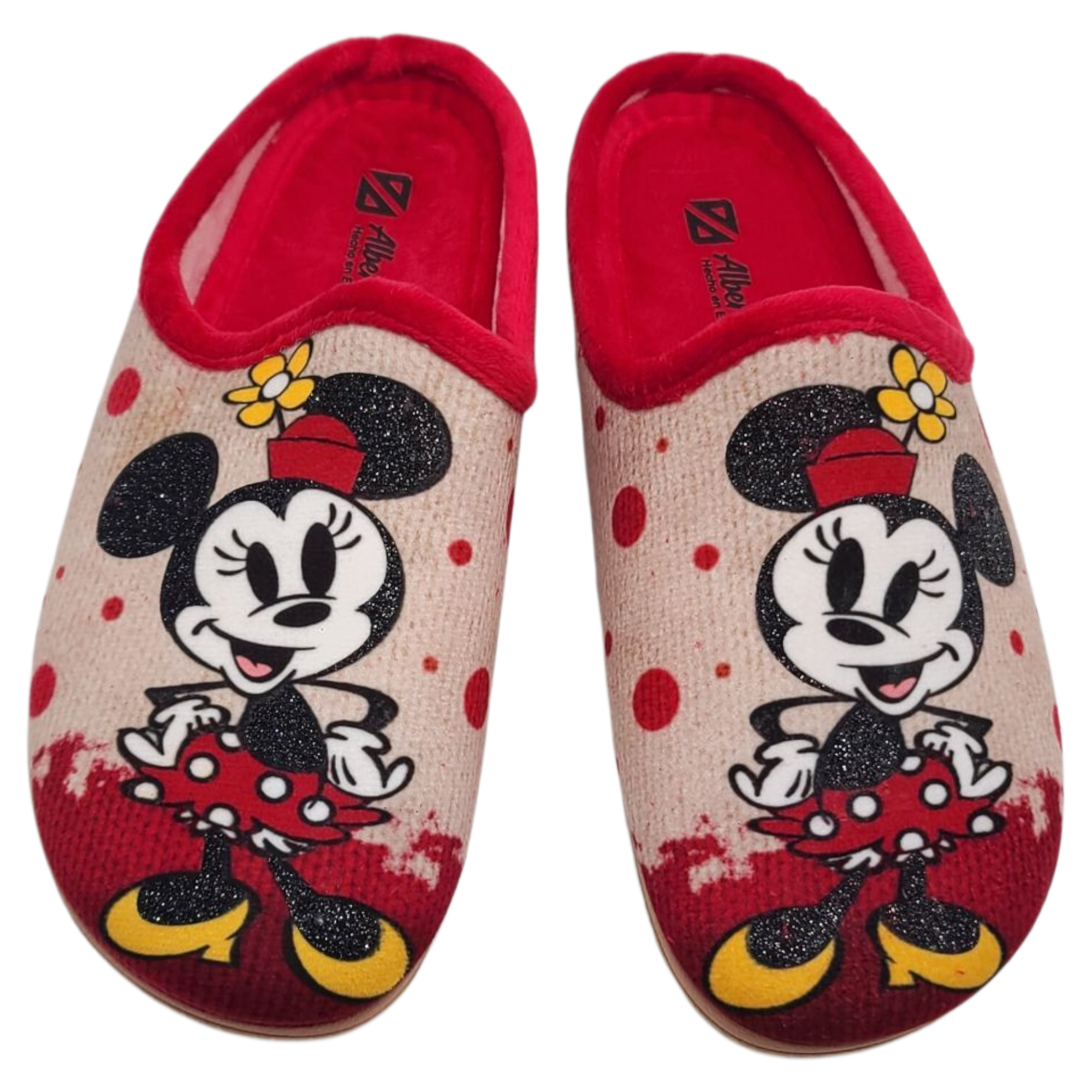 ALBEROLA (E) HAUSSCHUH / PANTOFFEL HELLE SOHLE MINI MAUS - Glitzer  X32171A