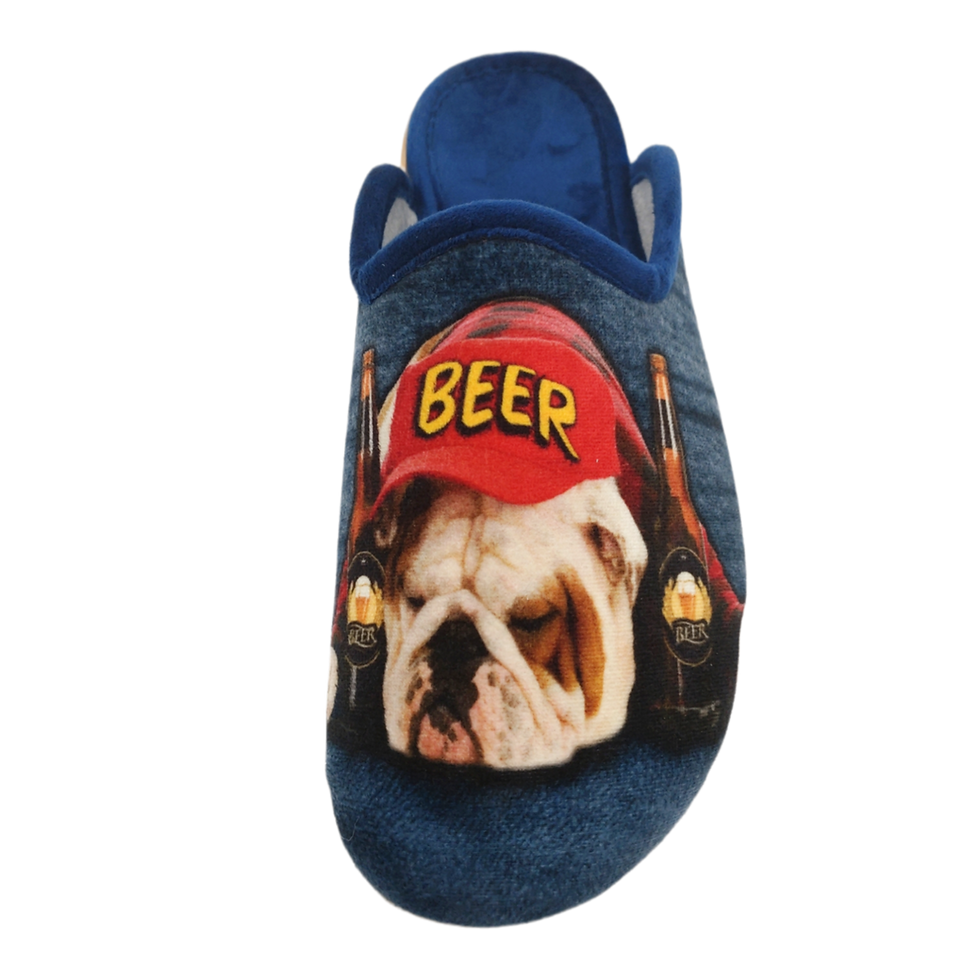 Thumbnail: ALBEROLA (E) HAUSSCHUH / PANTOFFEL HELLE SOHLE AC10025A BULLI MIT BIER