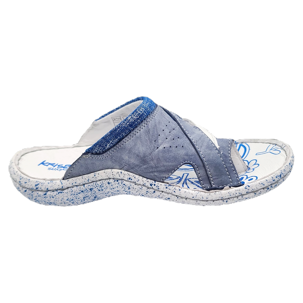 Miniaturbild: Krisbut (E) Pantolette Flip Flop / Zehentrenner 7002-2-1 Blau-Weiß