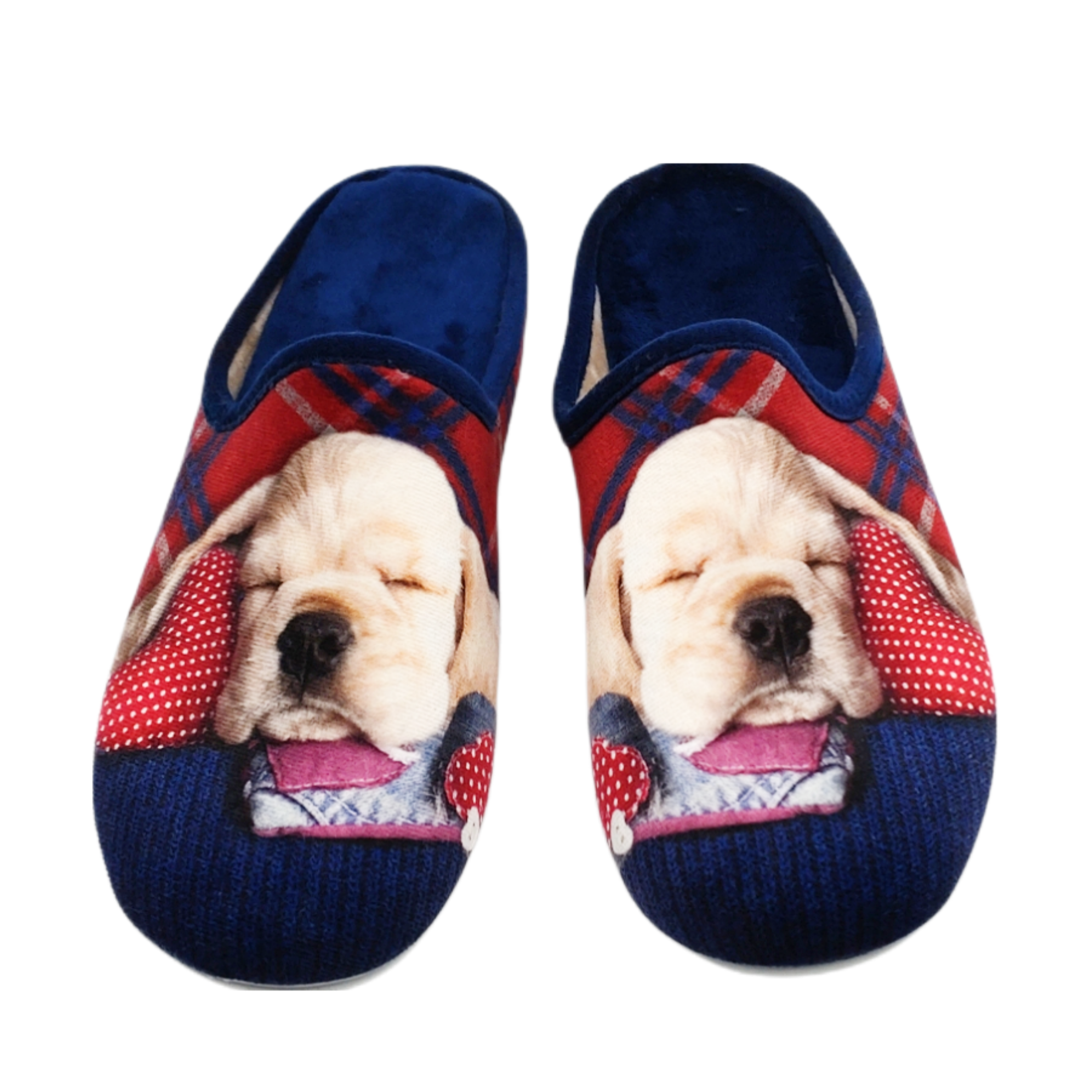 SCHUHKÖNIG (E) Hausschuh Pantoffel HELLE Sohle Süßer Welpe Schlappohr 5553230