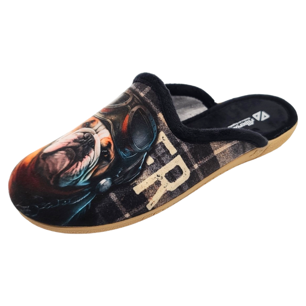 Miniaturbild: ALBEROL (E) HAUSSCHUH / PANTOFFEL HELLE SOHLE BULLDOGGE /BIKER / BRILLE AC11544A