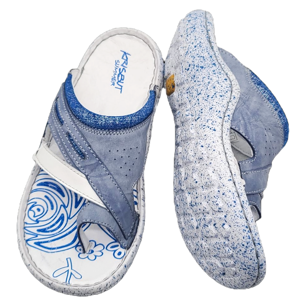 Miniaturbild: Krisbut (E) Pantolette Flip Flop / Zehentrenner 7002-2-1 Blau-Weiß