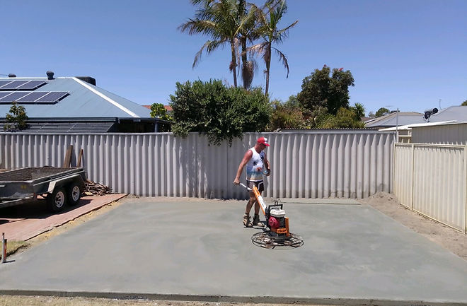 Reinforced concrete shed slab poured in Rockingham