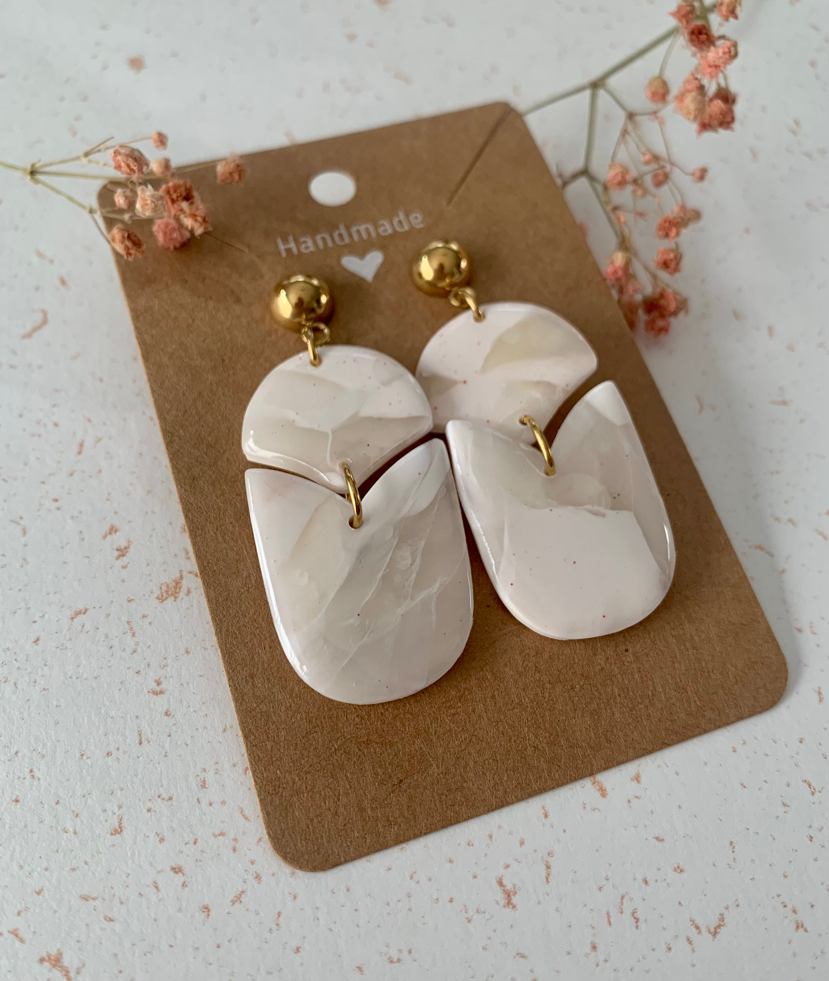 Boucles d'oreilles OLYMPE marbré