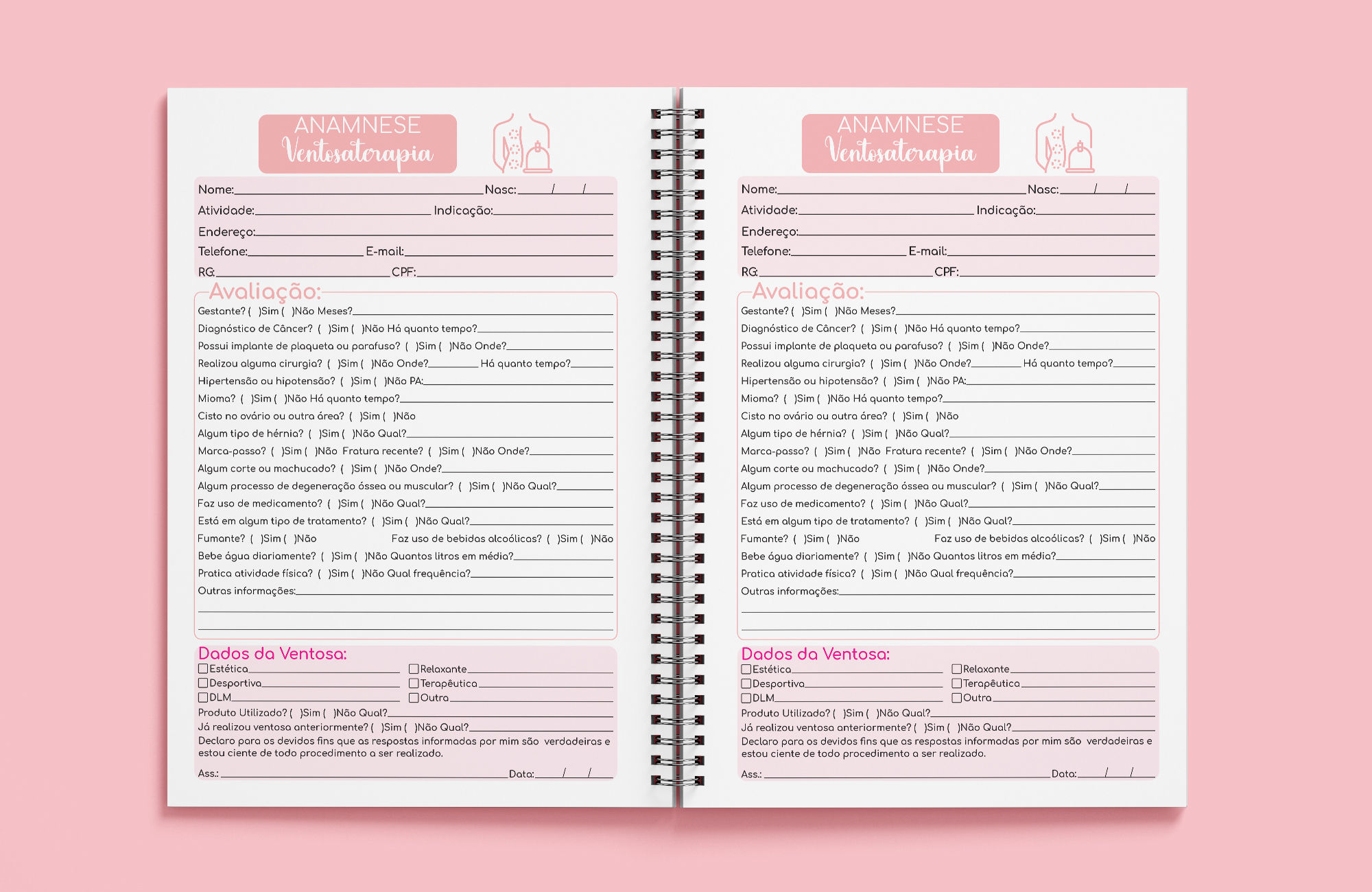 Ficha Anamnese Ventosaterapia - Miolo Digital