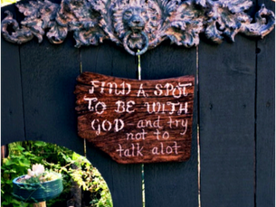 Sign on gate