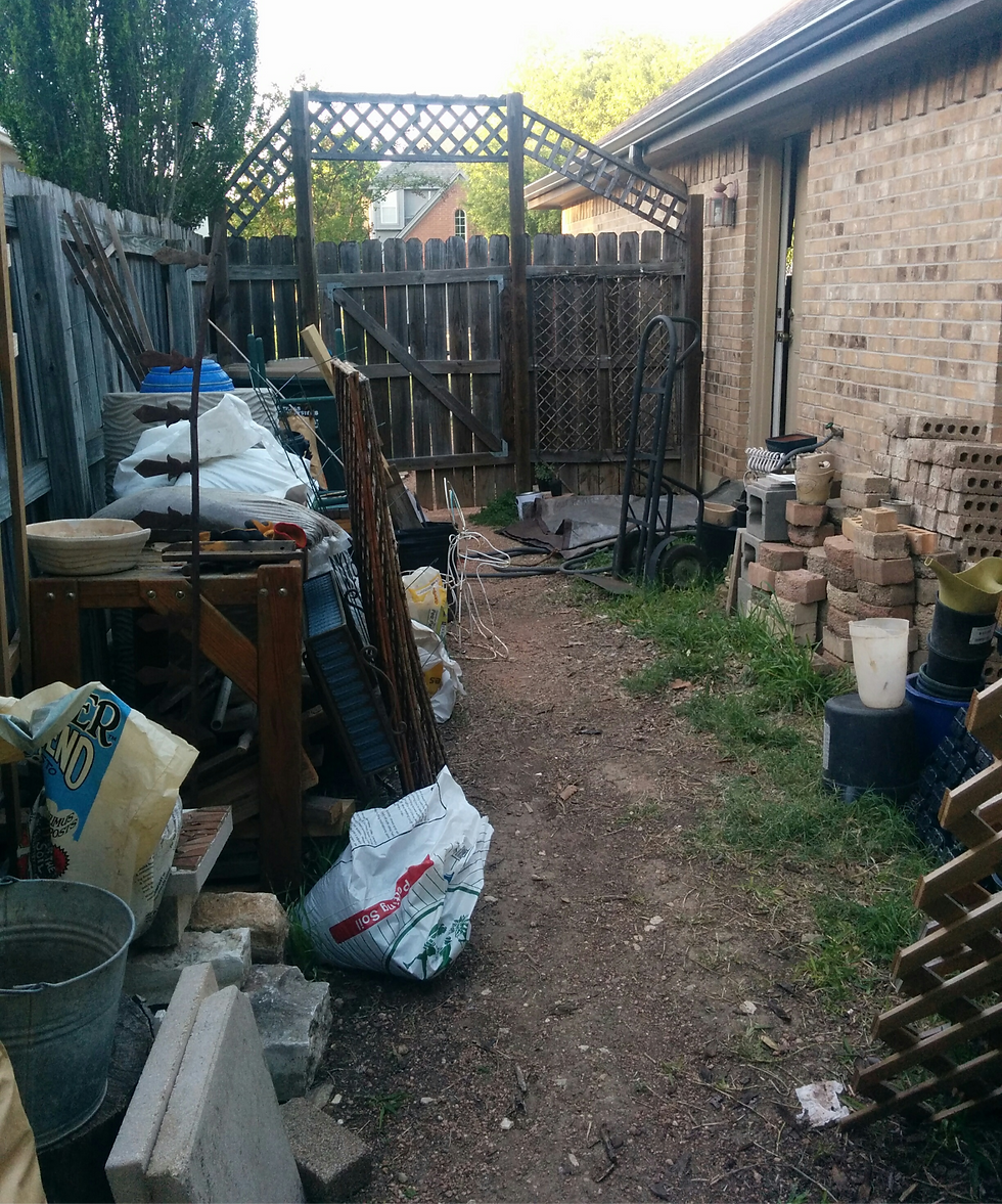 Cluttered side yard