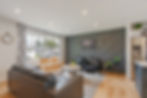Modern living room shot by a real estate photographer.