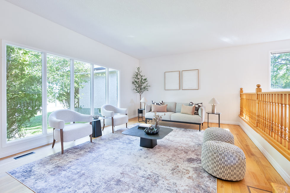 Modern living room shot by a real estate photographer.