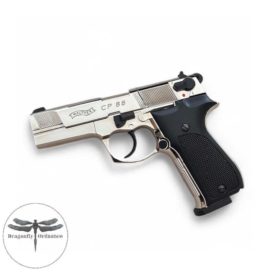 Walther CP88 CO2 pistol chrome plate left side