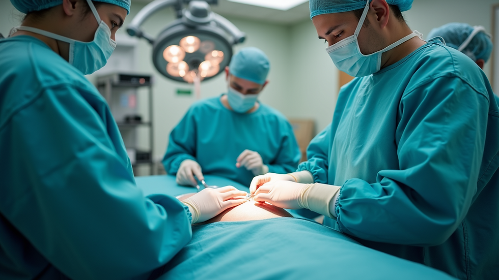 Eye-level view of a pediatric neurosurgery operating room with advanced surgical equipment