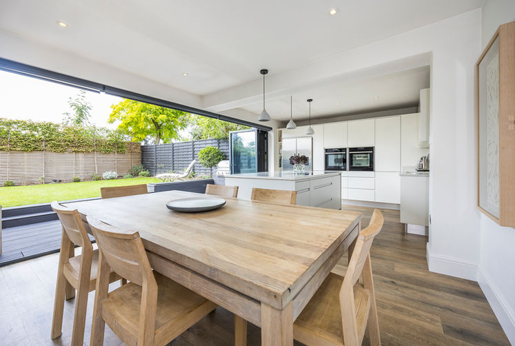 open plan kitchen living room house extension