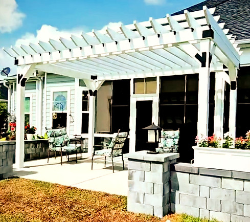 Pergola by Gold Leaf Landscape in Hilton Head Lakes in Hardeeville SC