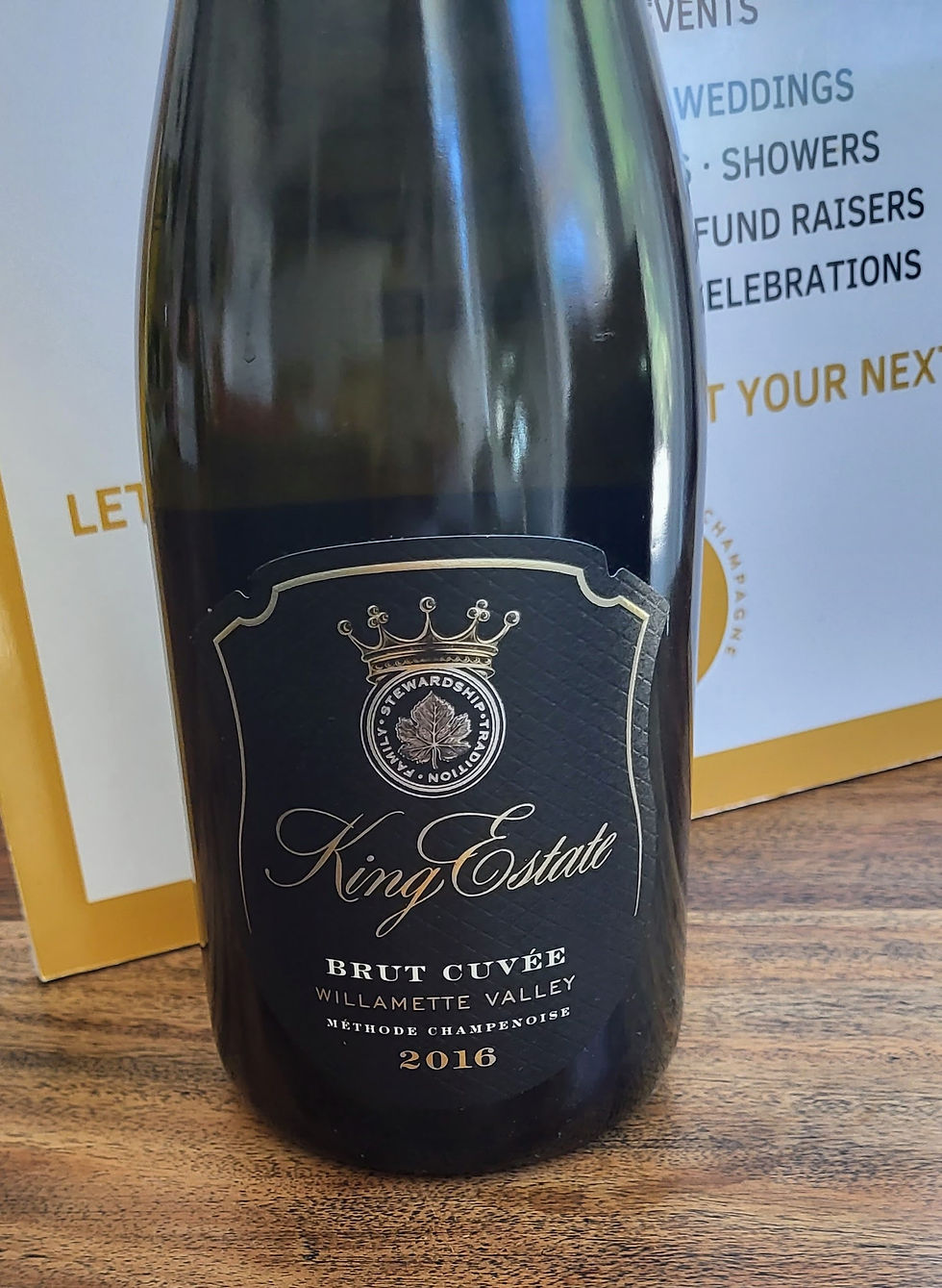 Thumbnail: King Estate Brut Cuvee sparkling wine bottle, 2018