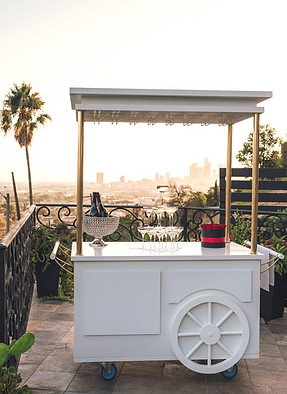 bubles_cart with a champagne tiered tower
