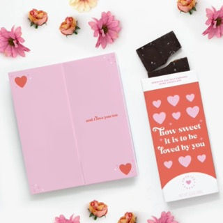Thumbnail: Valentine's chocolate bar with greeting card: "Your sweet treat. It is time to treat my you."