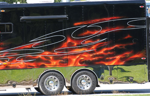 Dean Loucks paints the Flamethrower