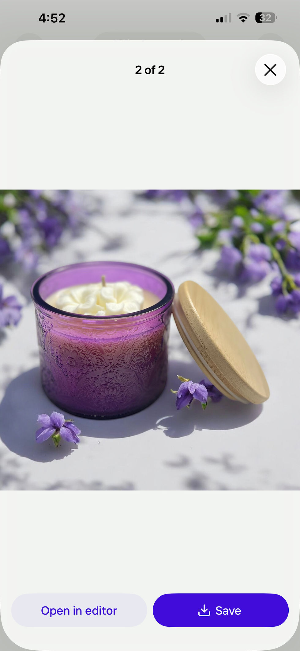 Miniatura: Violet Glow Candle  (Choose your fragrance)