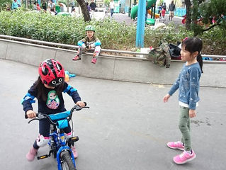 This is the new cycling area in Wan Chai for kids learning 2-wheel bike!