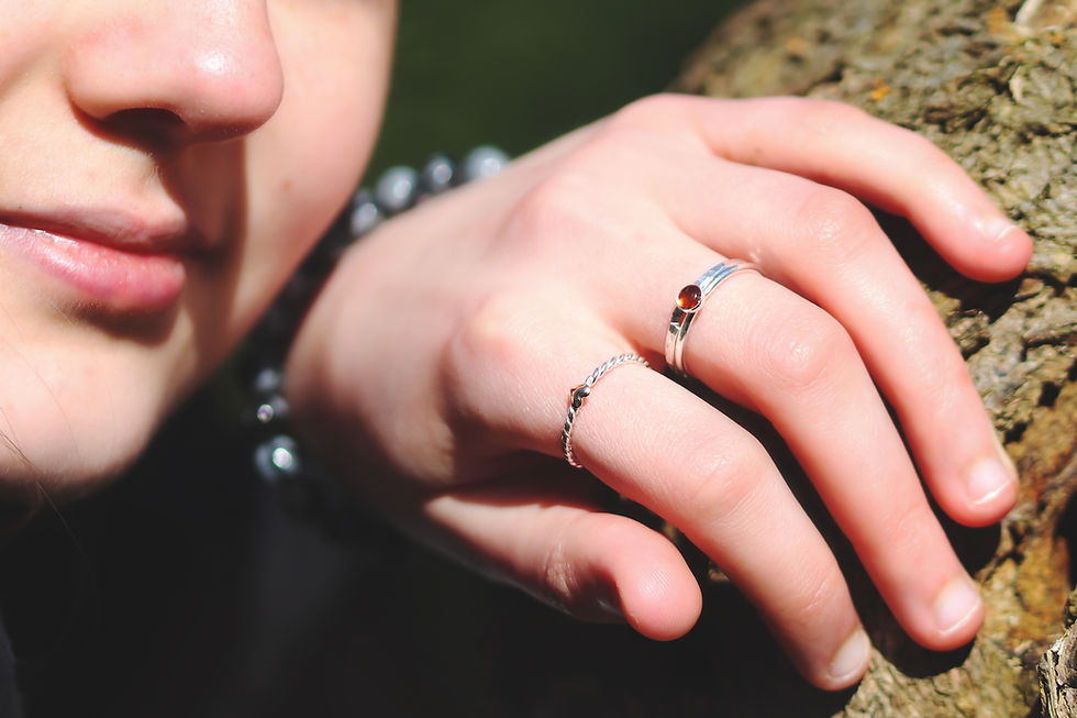 Thumbnail: Small Heart Ring. Gold filled heart on sterling silver rope band.