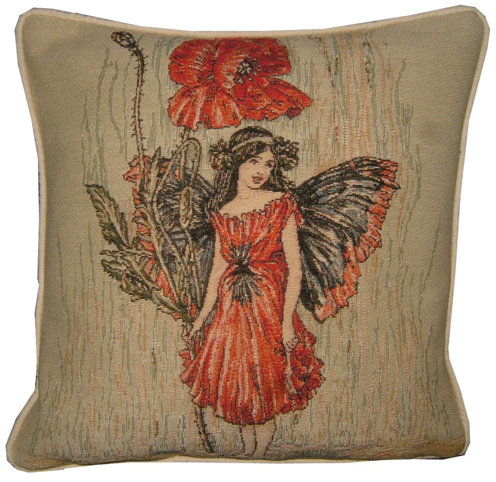 Flower Fairies Poppy Tapestry Cushion Cover