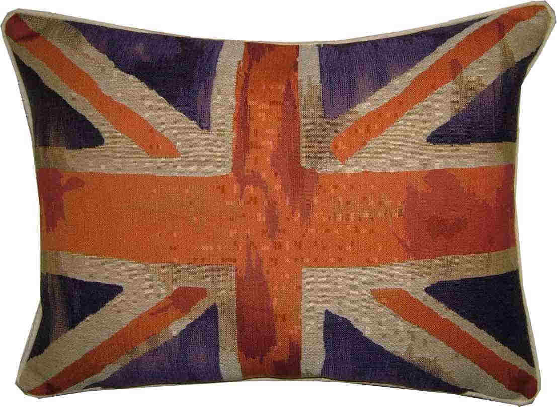 Union Jack Purple Design #3 Flag Tapestry Oblong Cushion Cover