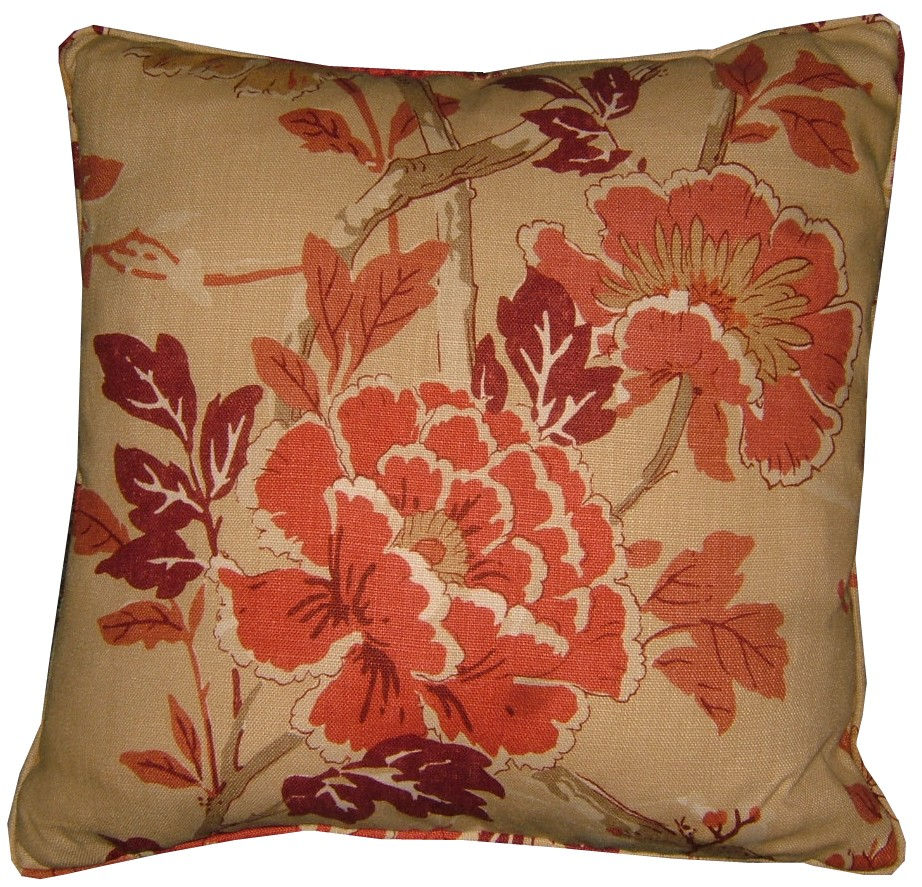 Thumbnail: Pair of G P & J Baker 'Atsuko' Brick Colourway Linen Cushion Covers