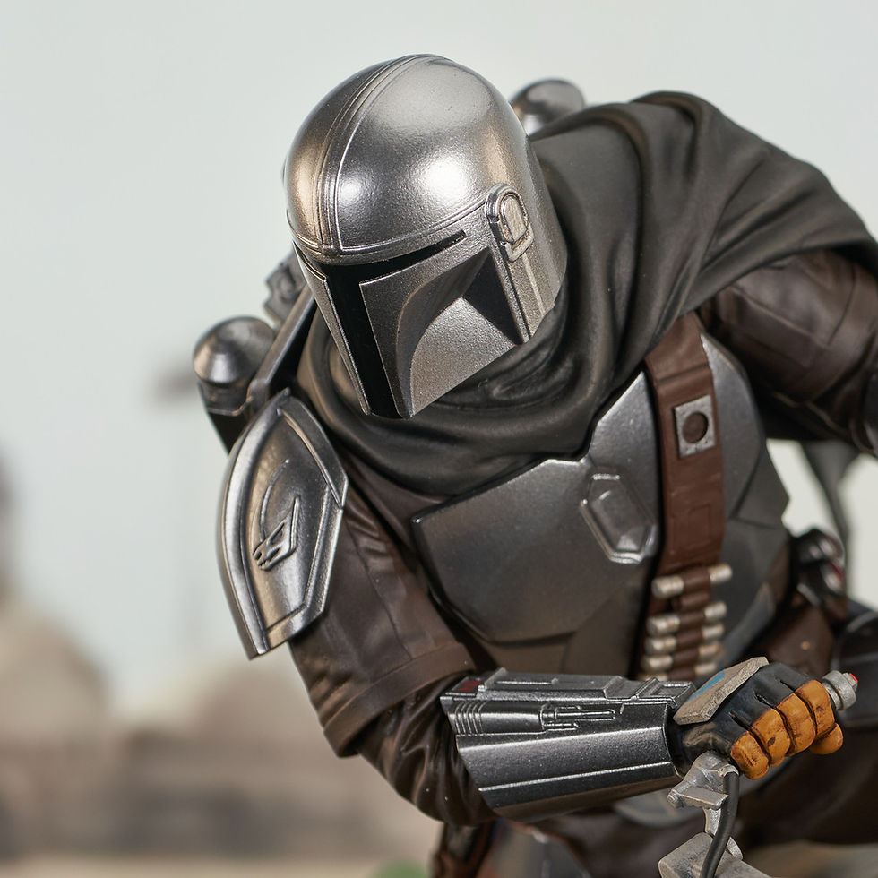 Thumbnail: Star Wars The Mandalorian Din Djarin and Grogu (on Speeder Bike) Premier C
