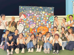 ららぽーと安城 おくじょうひろば/ アウトドアチョークアートパーク/ 参加型巨大チョークアート/ 青空チョークアート教室/ ダンボールトレイン/ フェイスペイント体験/ 愛知県安城市/ ＃愛知県 ＃ファミリーイベント #アートイベント