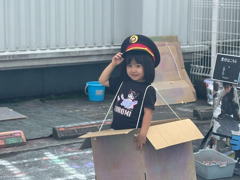 ルララこうほく/ アウトドアチョークアート/ ダンボールトレイン/ 神奈川県横浜市/ #神奈川県 #ファミリーイベント #アートイベント