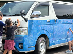 御殿場プレミアムアウトレット/アウトドアチョークパーク/参加型巨大チョークアート/アウトドアチョークアート/静岡県御殿場市/ ＃静岡県 ＃ファミリーイベント #アートイベント