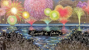 チョークトリップカフェ / ライブアート～黒板の水面で浮かぶ花火大会～ / 神奈川県厚木市