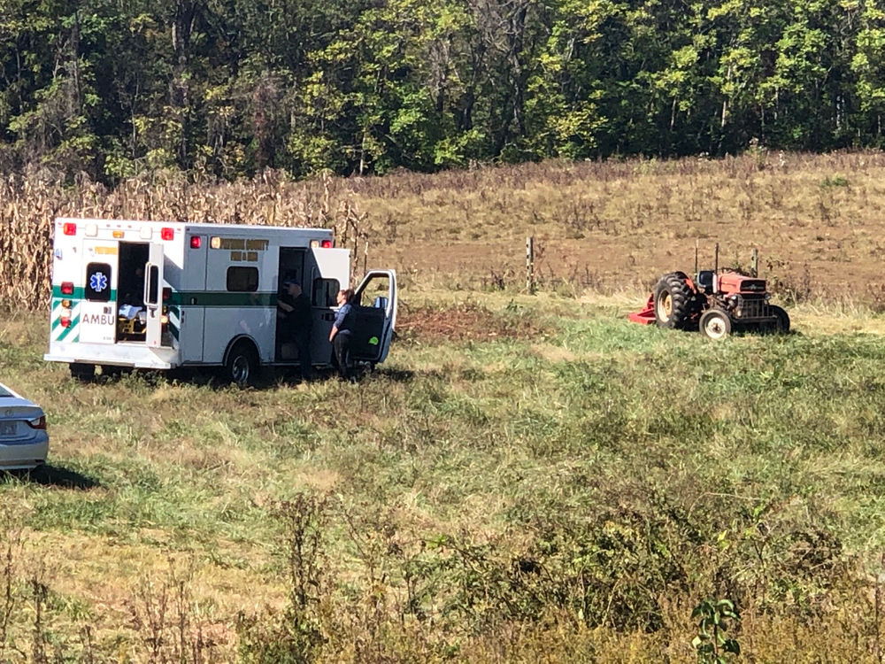 Man flown to hospital after accident involving a farm tractor