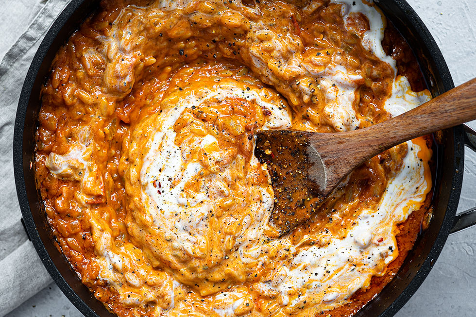 Bitter Lemon Sun Dried tomato orzo