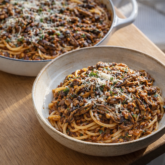 pulled aubergine ragù