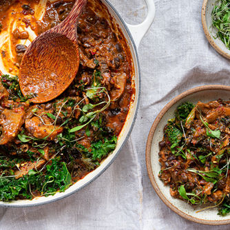 mushroom & black bean stew 