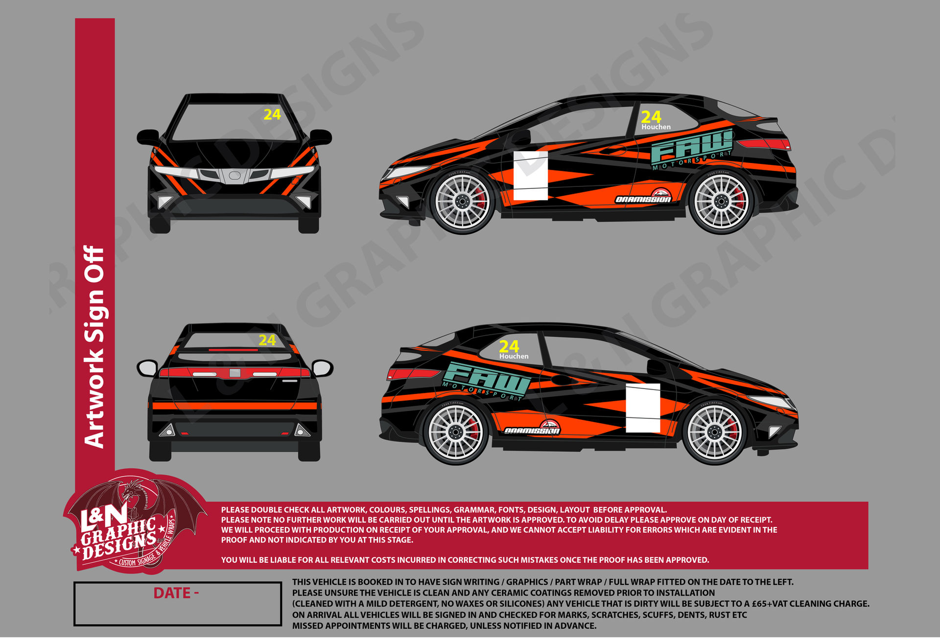 Artwork Proof for Callum Houchan Honda Civic