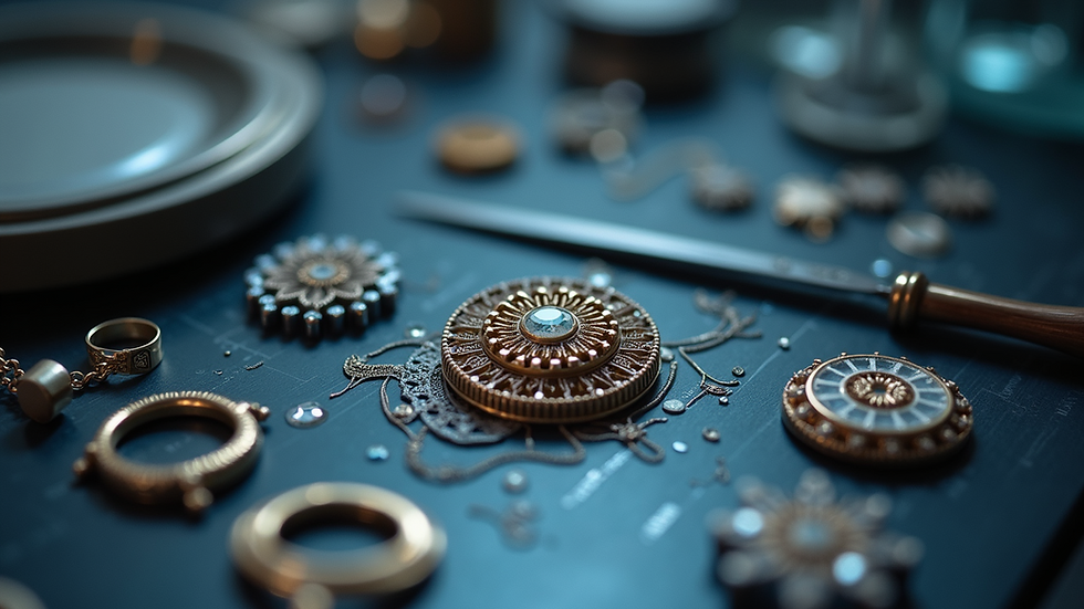 Close-up view of intricate jewelry design software in use