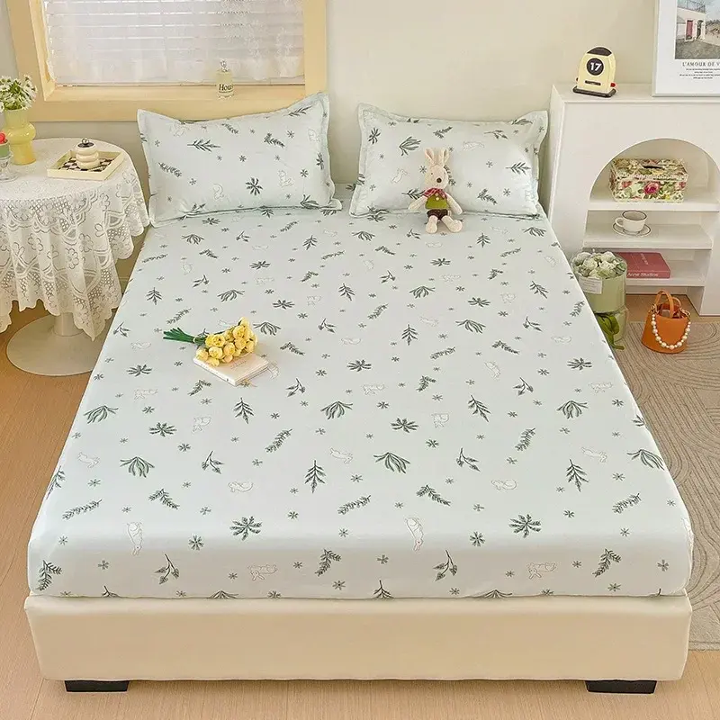 Thumbnail: Boho Floral Fitted Sheet With Deep Pocket, Botanical Vine Flower